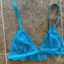 Free People Bright Eyes Romantic Coquette Blue Sheer Lace Bralette Size Small Photo 2