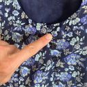 Croft & Barrow  Blue Floral Womens Size 6 Short Sleeve Empire Waist Midi Dress Photo 8