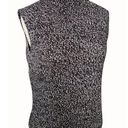 Talbots  mock neck sleeveless black white herringbone cotton sweater ladies S Photo 0