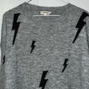 ee:some  Super Soft Lightening Bolt Long Sleeve Sweater Gray Women’s S / M Photo 2