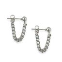 Metal Chain Dangle Drop Earrings for Men Women Streetwear Hip Hop Unisex Style Silver Photo 0