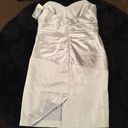 David's Bridal David’s Bridal Silver Satin sheen strapless/halter Photo 4