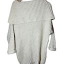 Umgee  Oversized Aspen Off the Shoulder Chunky Cream Knit Sweater Size Small Photo 3