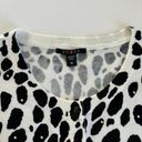 Cyrus  Animal Print White and Black Button Down Cardigan Sweater Size Medium Photo 1