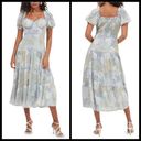 ASTR 💕💕 Floral Print Midi Dress Puff Sleeves ~ Blue Multi-Floral Print XS NWT Photo 1