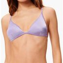 Good American  Support Bikini Top Purple Lilac Shine Size 3 Large String Triangle Photo 0