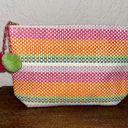 Shiraleah Woven Stripe Print Zipper Closure Makeup Toiletry Pouch Bag Photo 0