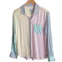 Rails Charli Button Down Top Mixed Rainbow Stripe Photo 2