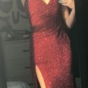 Windsor Burgundy Sparkly Dress Photo 3