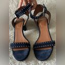 Givenchy  Paris navy blue studded chunky heel sandal size 38.5 Photo 2