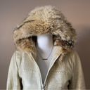 Marc Jacobs  | Gold Genuine Leather Fur Hood Coat Sz 2 Photo 1