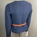 Vince  blazer jacket cascade navy blue draping extra small cotton blend Photo 5