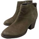 Blondo Nelli Waterproof Ankle Bootie Nutbuck Leather Olive Green Size 6.5 Photo 3