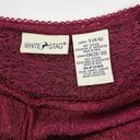 White Stag Vintage Cranberry Red Satin Peasant Blouse Jacquard Paisley Size S  Photo 6