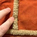 Carlisle Vintage Rare  Large Orange Suede Brown Fur Lined Tote Bag Purse Photo 3