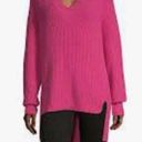 a.n.a . V-Neck High Low Sweater Catalina Hot Pink Photo 0