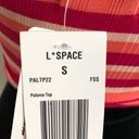 l*space L* Paloma Top Small Striped Halter Crop Top Red Pink Orange Cutout Detail Photo 6