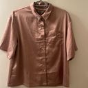 Jason Wu  Satin Silk Pajamas Rose Gold Beige Short Sleeve Pants NWT M Nordstrom Photo 0