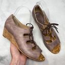 Anthropologie Latigo Leather Lace Up Open Toe Mini Wedge Sandal Bohemian Boho 7 Photo 1