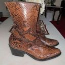 Steven by Steve Madden Snakeskin Ankle Boots Brown Size 7 Photo 0