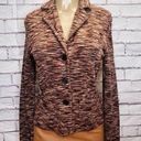 Magaschoni  Womens Brown Notch Lapel Textured Single Breasted Blazer Size Medium Photo 0