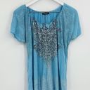 Vanilla Star Jeans Vanilla Star Vintage Y2K Blue Embellished Short Sleeve Shirt Size XL Photo 7