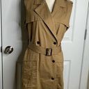 Banana Republic  tan trench double breasted belted sleeveless vest jacket small Photo 0