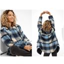 American Eagle AE Oversized Plaid Flannel Coat Photo 2