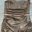 Jessica McClintock NWT  Vintage Studded Scoop Neck Metallic Ruched Silver Size 12 Photo 9