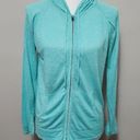 Pure Amici turquoise linen full zip hoodie size small Photo 0