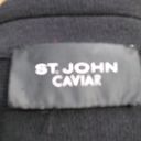 St. John  Caviar Black Knit Wool Blend Belted Coat Photo 8