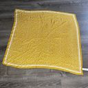 Cleobella  Neck Tie Scarf Womens 33" Square Mustard‎ Yellow White Polka Dot Satin Photo 3