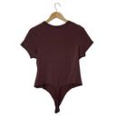 SKIMS  Stretch Cotton Jersey T-shirt Bodysuit In Garnet Photo 2