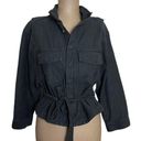 Frame  Cotton Washed Black Canvas Belted Jacket size Small Photo 2