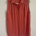 Vince  Orange Sleeveless Blouse Collar Button Down Photo 0