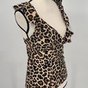 Beachsissi Leopard Ruffle V Neck Tummy Control Tank Swimsuit Size Medium Photo 10
