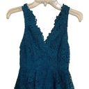 ASTR  the Label V-Neck Lace Fit & Flare Dress Teal Photo 4