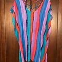 Beach Club Palisades  Women Colorful Sheer Swimsuit Cover-Up Tassels Size XS/S Photo 1