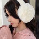 White Fluffy Earmuffs Photo 2