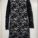 Theory  Marique black floral lace overlay mini dress size US 6 $345 Photo 2