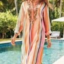 Soft Surroundings  Icon Stripe Aruba Caftan Dress Size XS Photo 0