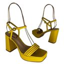 Gianvito Rossi  Lena 70 Leather Platform Sandal In Yellow Photo 3