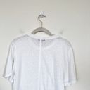 The Range [] White Linen Blend Crew Neck Asymmetrical Hem Cut Off T-Shirt Large Photo 3