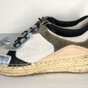 Marc Fisher  Janette 4 Espadrille Silver Metallic Leather Lace Up Sneakers 8.5 M Photo 3