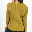 Knox Rose boho ribbed relaxed longsleeve top in olive green size m Photo 4