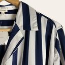 En Creme Navy Blue White Striped Long Sleeve Belted Tie Waist Shirt Dress Size L Size L Photo 1