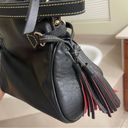 Dooney & Bourke , BLACK PEBBLE GRAIN LEATHER, TASSEL SHOULDER BAG Pre Owned Photo 10