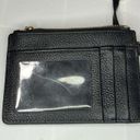 Michael Kors  Black Pebbled Leather Card Zip Wallet Keychain Photo 1