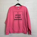 Gildan Neon Pink I Speak Fluent Sarcasm Graphic Pullover Size XL Photo 0