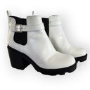 mix no. 6  Videl Shiny White Chunky Heel Chelsea Boots 9 Photo 3